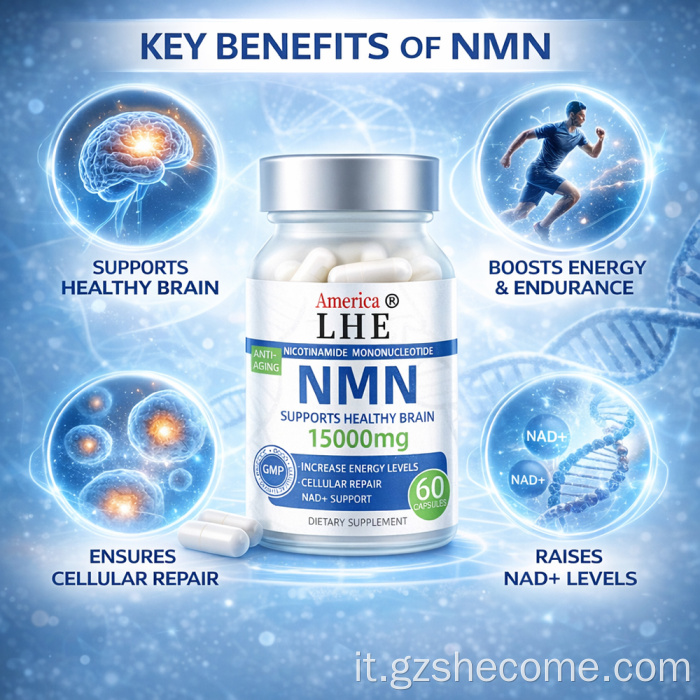 Shecome NMN Capsule NAD+ Supporto energetico cellulare